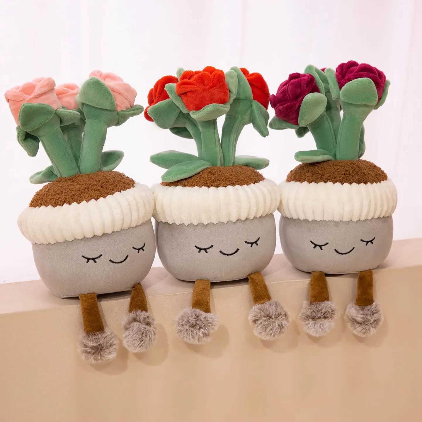 30cm Cartoon Potted Plant Plush Doll Cute Sunflower Rose Strawberry Cactus Calla Lily Plush Plant Home Decoration Gift For Kids C251107