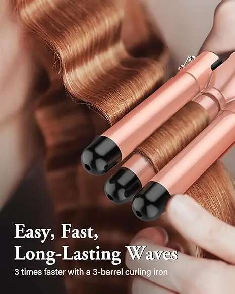 BESTOPE PRO Waver Iron Wand, 5 In 1 Curg Set With 3 Barrel Crimper For Women, Fast Heating Hair Wand Curle