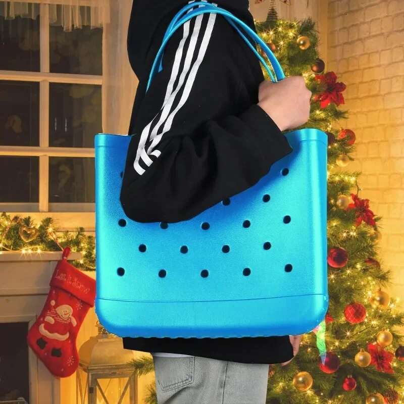 Large Eva Bag Fashion Mommy Diaper Storage Baskets Summer Rubber Tote Solid Color Jelly Beach Bags Sundries Organizer