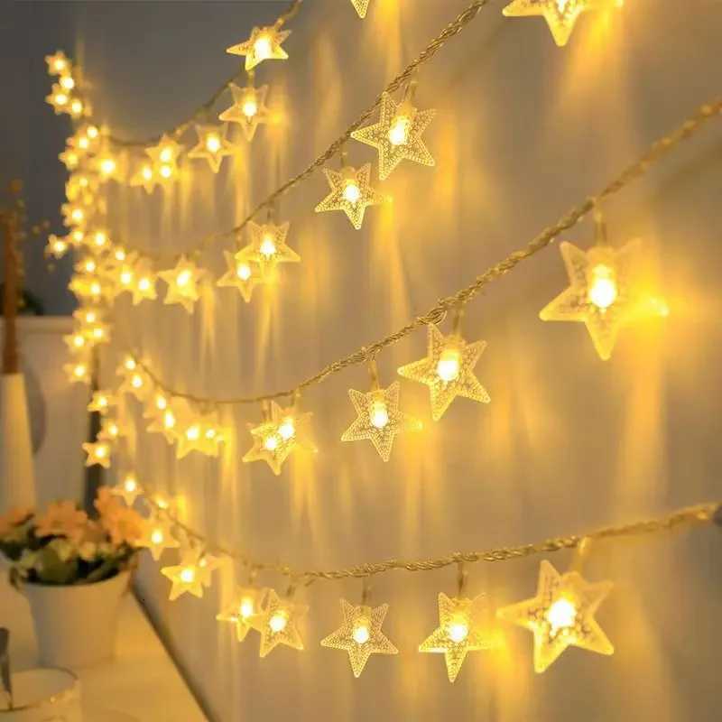 Battery Power Festoon Star Fairy String Lights Christmas Wedding Room Decoration Camping Outdoor Party Atmosphere Garland Lamp W251107