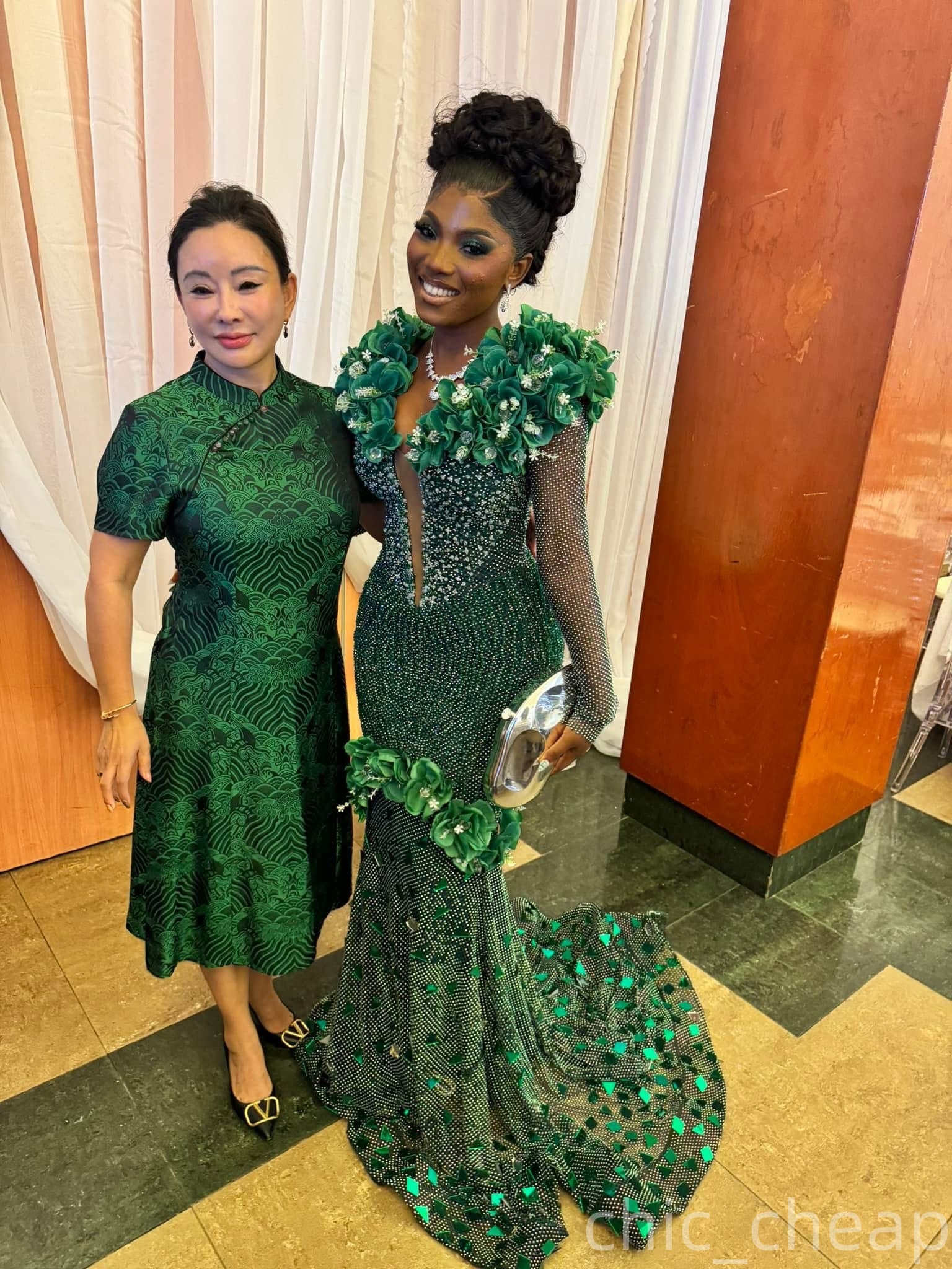 Aso Ebi Dark Green Sheath Prom Dresses 2026 Flowers Crystals Sparkly Evening Formal Party Second Birthday Engagement Gowns Plus Size Dress For Special