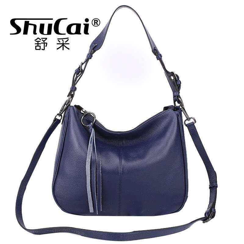 Genuine Leather Large Capacity Tassel Handbags Fashion New Single Shoulder Crossbody Tote Women's Bag