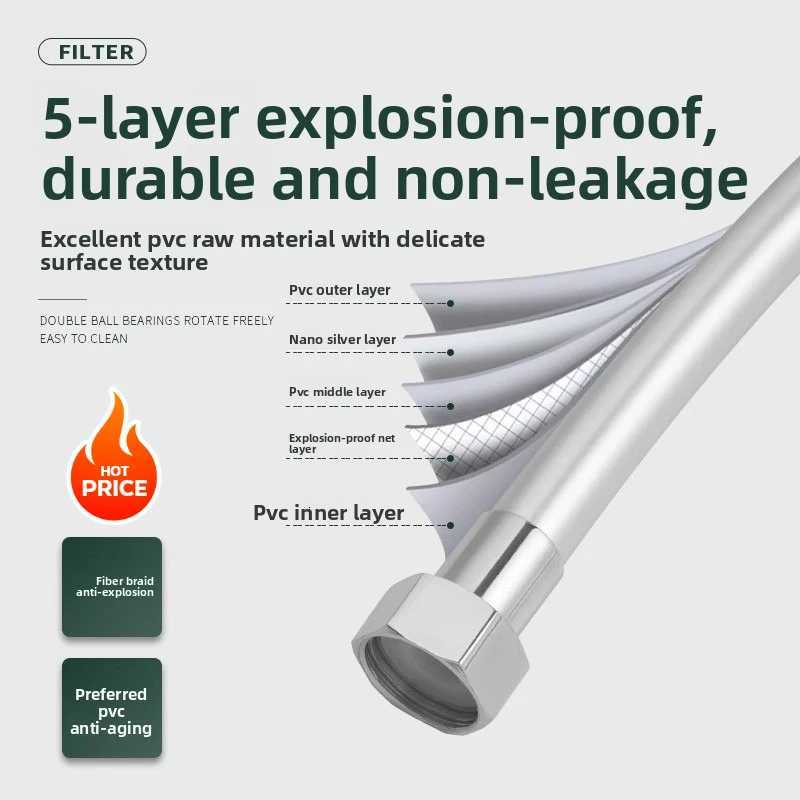 ible Shower Hose Pipe Water Hoses Plumbing Accessories High Pressure Hose Tube Pvc Bath Laundry De Douche Pipes Fittings Y251107