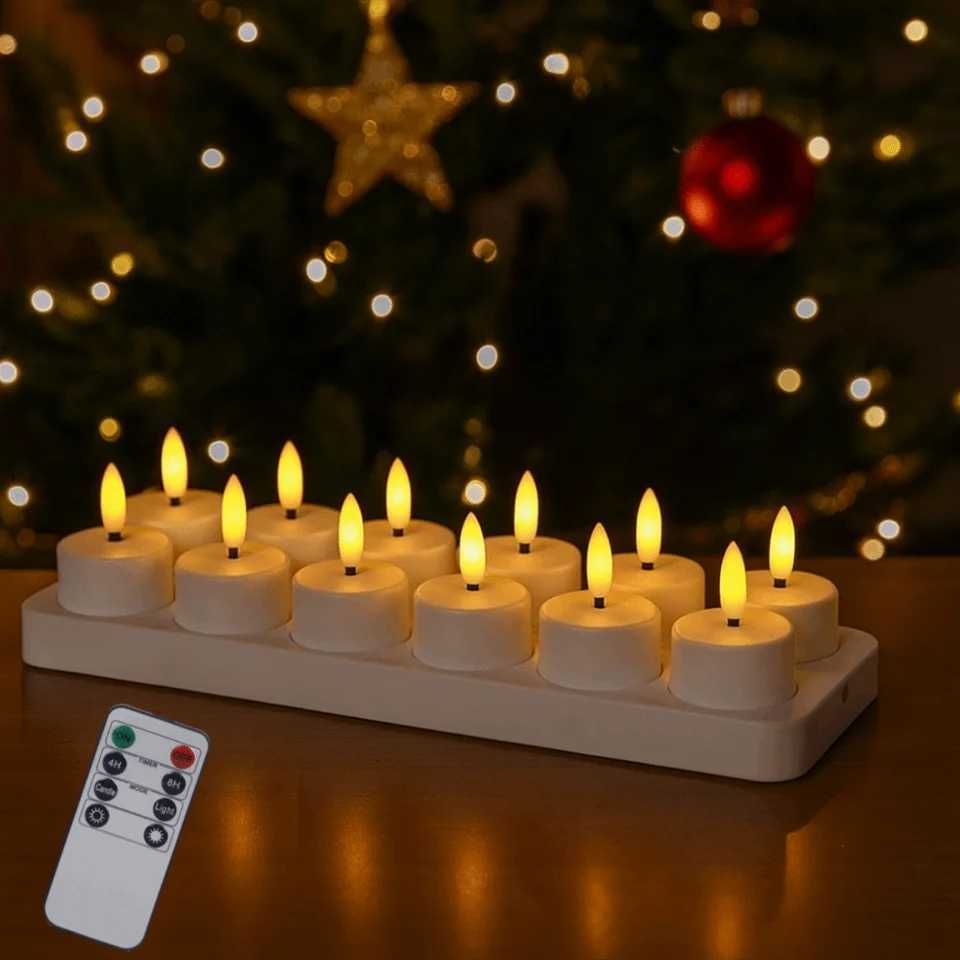 4-12Pcs LED Flameless Candle Light Battery Operated LED Creative Candles Tea Lights Halloween Christmas Party Decor Candle Light W251107