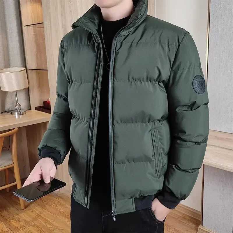 Winter Fleece Lined Thermal Thick Men Jackets Fashion Warm Coat Parkas Loose Korean Style Puffer Coat Outwear Red Black ParkaT251107