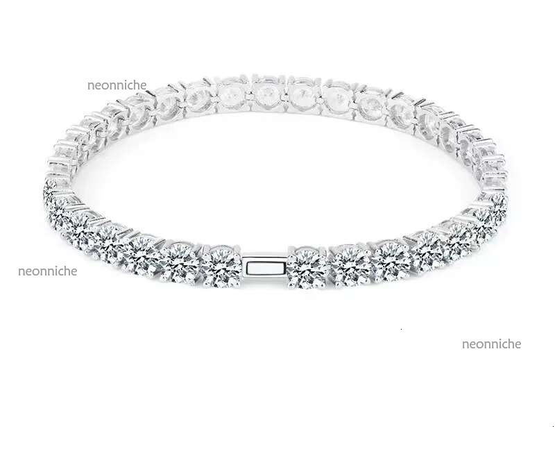 2-5MM Width Top quality Designer Sterg Sier Moissanite Dias tennis bracelet bangle for women senior classic Dia Cuban k chain flash men brand Jewel gi