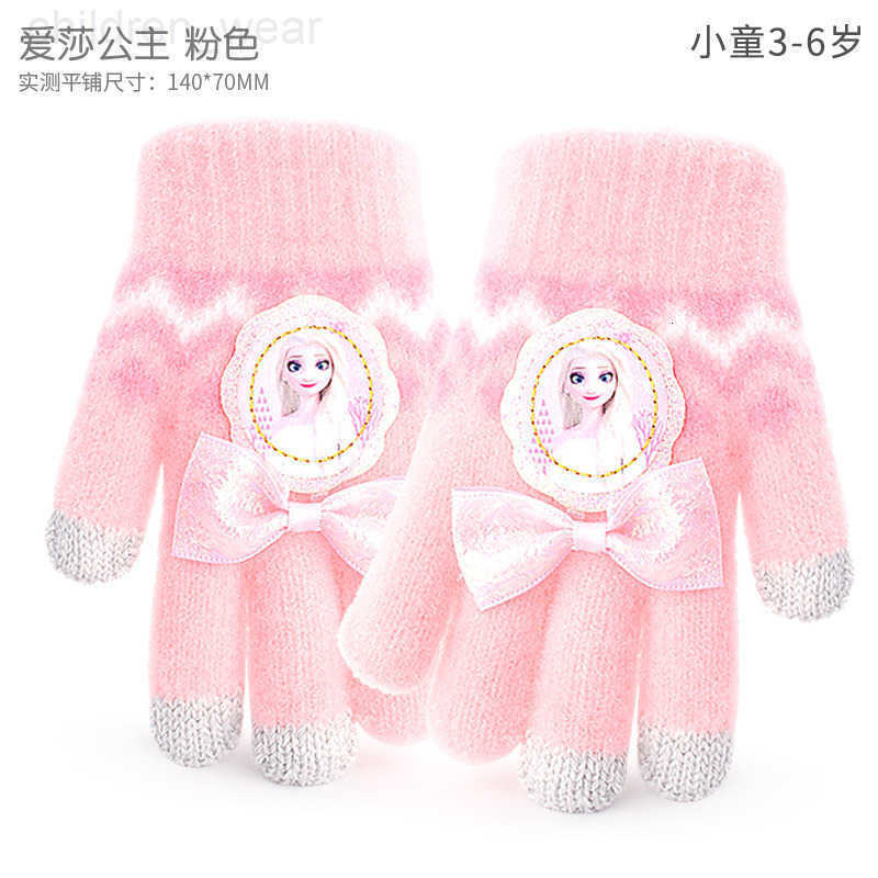 Disney Five-Finger Gloves Winter Girls Toddler Kindergarten Fingered Baby Cute Kids Winter Elsa Princess H251107