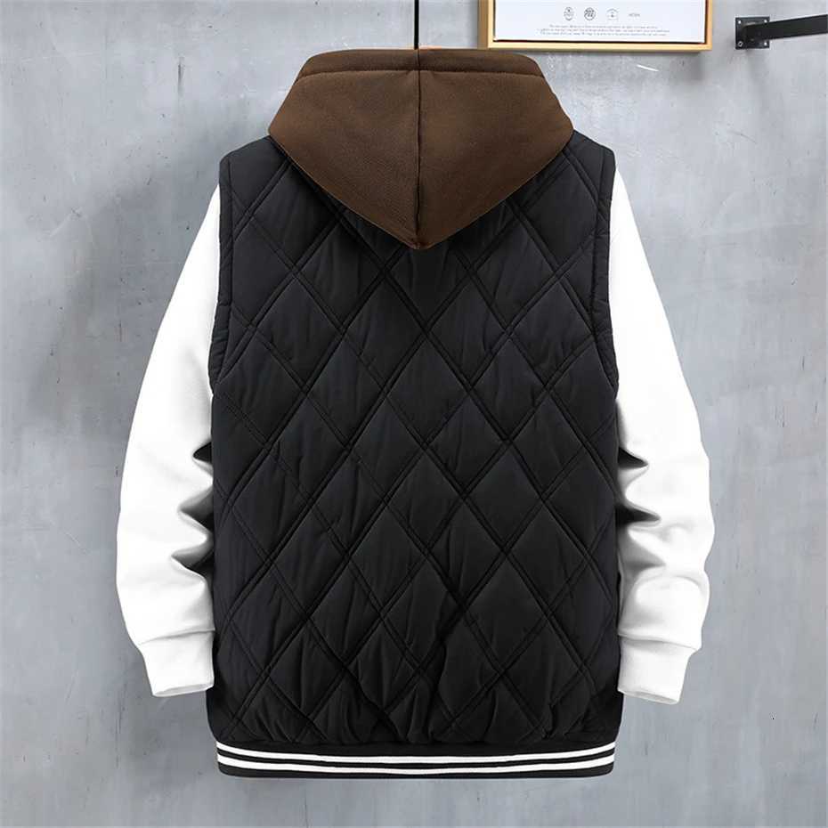 10XL 12XL Plus Size Vests Men Autumn Winter Thick Vest Sleeveless Jacket Male Fashion Casual Hooded Vest Big Size 10XL 12XLT251107