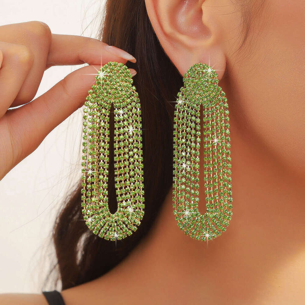 Exaggerated hot style personalized tassel earrings, long and short styles, elegant women's earrings accessories