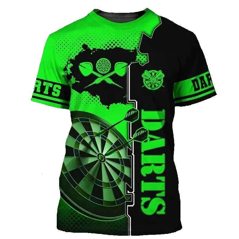 Set Men's Fashion Short Sleeve 3D Printed Street Style T-shirt Summer Dart Platinum Pattern Hip Hop Casual Top