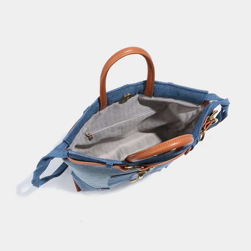 VM FASHION KISS 2024 New Retro Denim Jeans Casual Tote Cool Girl Shoulder Bags Soft Large Capacity Shopping Handbags Vintage