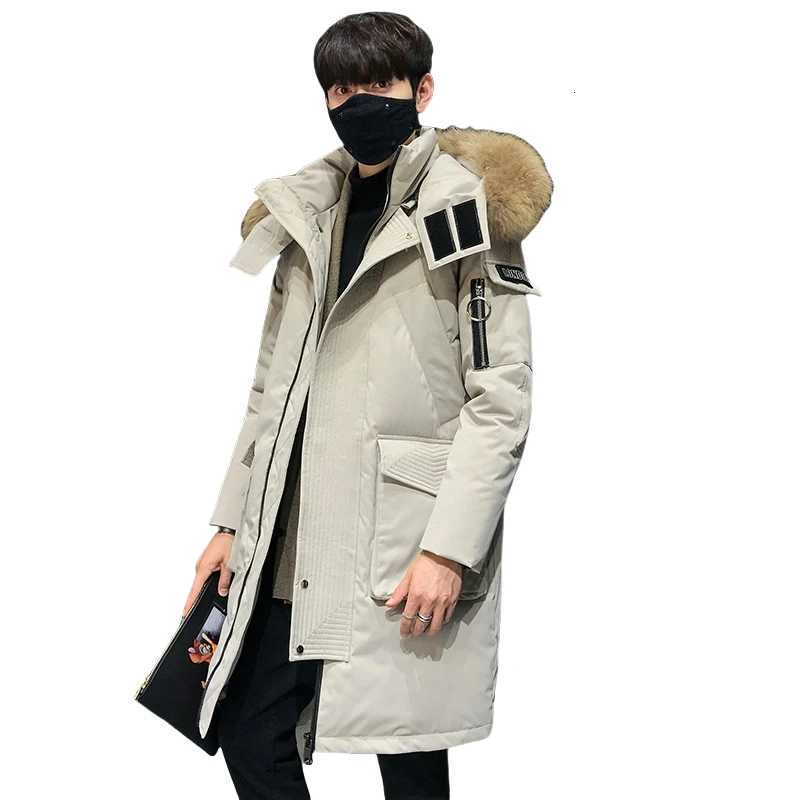 Mens New Korean Version Thick Parka Over the Knee Mens Mid to Long Style Trendy Handsome Mens Coat High Quality Design ParkasT251107