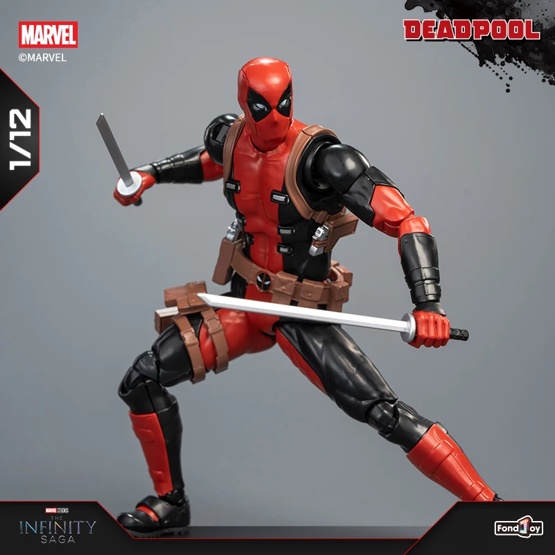 Fondjoy Marvel Deadpool 1/12 Assembled Action Figure - Movie Collectible PVC Model Kit with Weapons, Boys Birthday Gifts Wholesale Bulk Stock