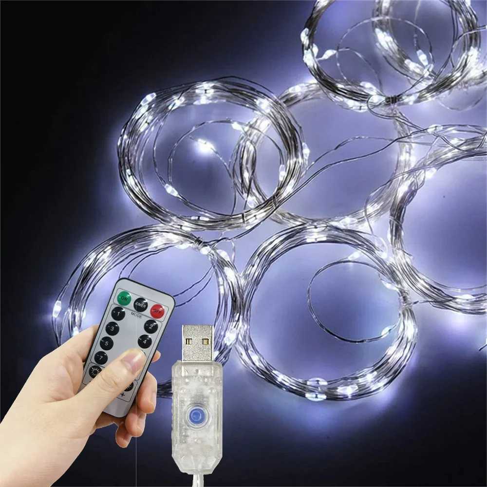 Christmas Light Party Birthday Wall Decoration LED 8 Mode 3/6M Garland Wedding Fairy Light USB Curtain String Lamp Holiday Decor W251107