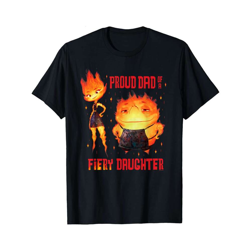 Designer T shirt Elemental Proud Dad of a Fiery Daughter 220g Tshits