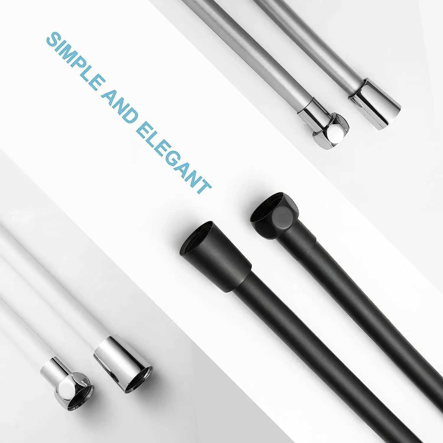 New PVC High Pressure Silver Black Smooth Shower Hose For Bathro Handheld ible Plumbing Anti Winding GI/2 Universal Y251107