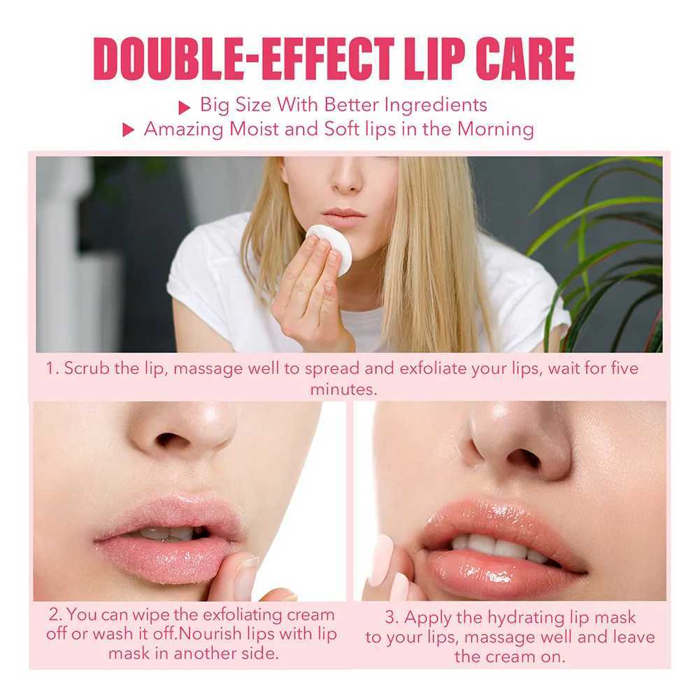 Double effect 2-in-1 lipstick moisturizing whitening moisturizing nourishing gel lipstick sleep facial mask W250407