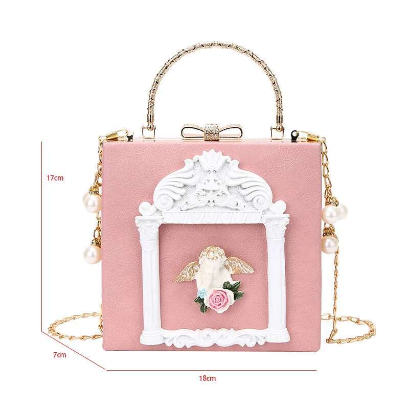 Angel Evening Designer Women Clutch Clip Handbag Purse For Wedding Chain Brand Shoulder Mini Vintage Hand Bag