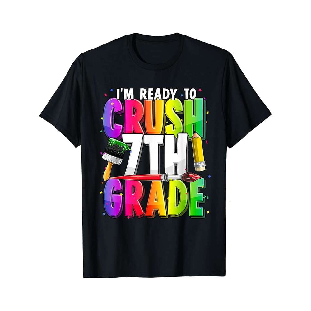Designer T shirt Im Ready To Crush Kindergarten Dinosaur Back To School Mens - 220g Tshits