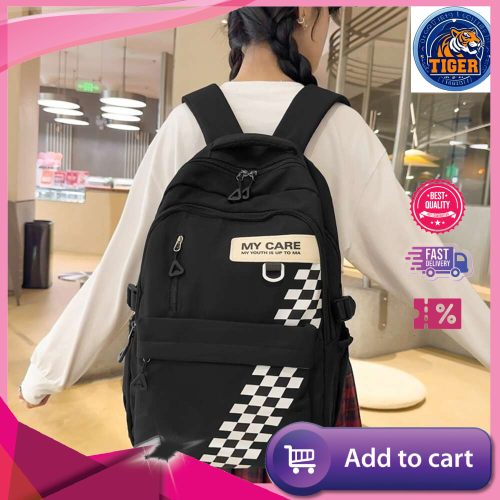 Ddmytiger Ddmytiger New Korean Fashion Cute Women S Outdoor Leisure Travel Lage Backpack Nylon Book Bag Middle School Students H