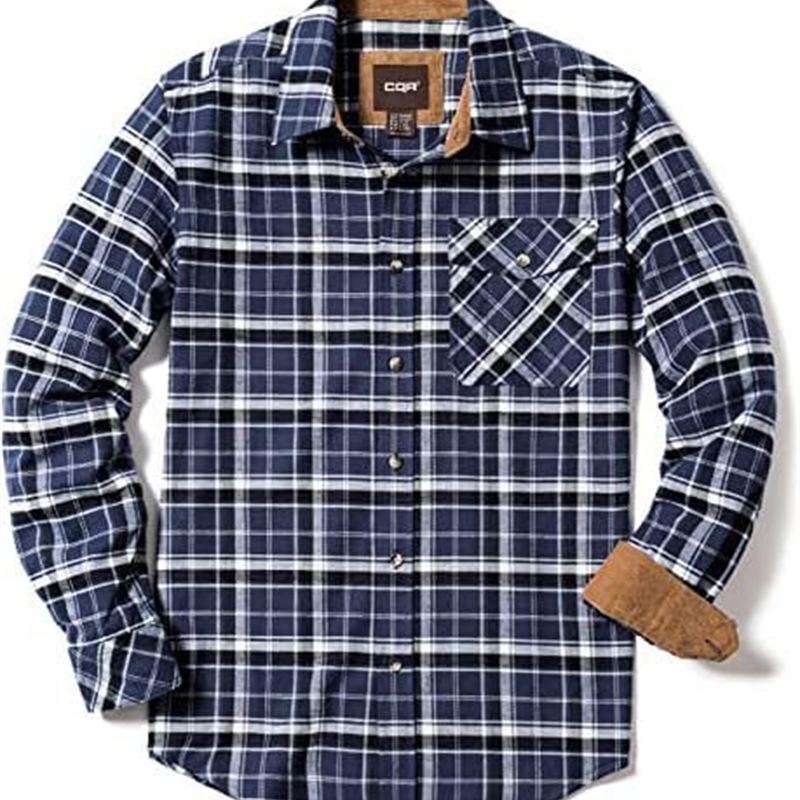 Spring and Autumn Mens Fashion flannel buckle striped plaid shirt street large size loose casual lapel long sleeve top 250321