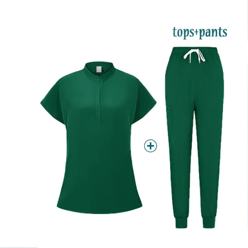 Fashion Uniforms Scrub Set Doctor Nurse Clinical Workwear Nursing Suit Beauty Spa Work Clothes Scrubs Top Pants 250402