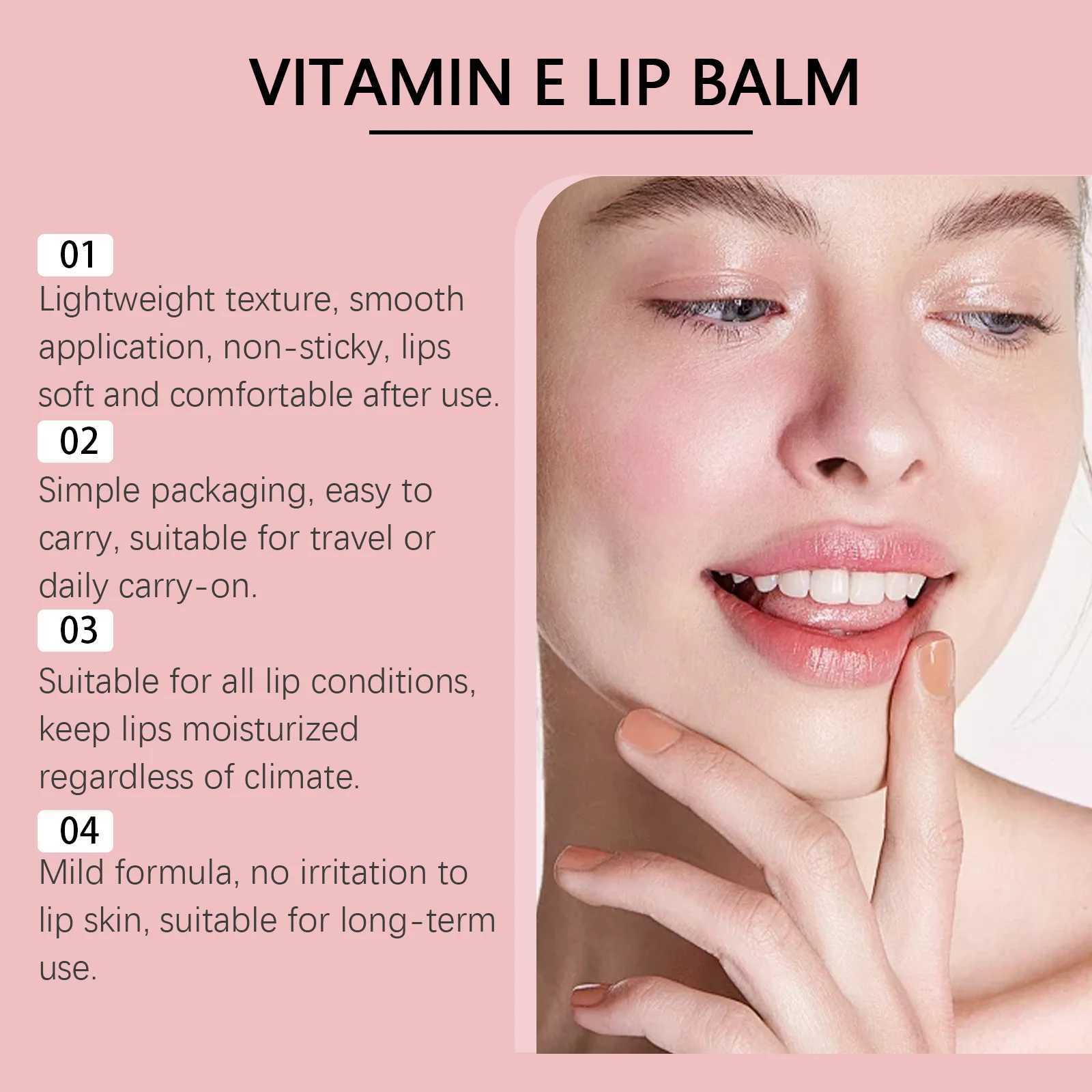Vitamin E lipstick improves nondestructive anti cracking reduces lip line moisturizing prevents dryness nourishes beauty and health care products W250