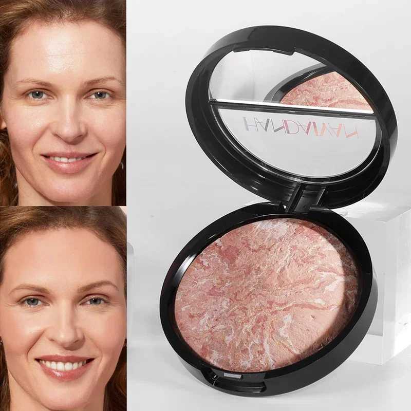 Marble color facial powder pressing professional oil control natural foundation make-up full coverage and lasting makeupXJ250407