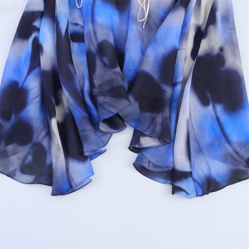 2025 Spring/Summer New Product Women's Vacation Style Sleeveless V-neck Loose Printed Strap Dress