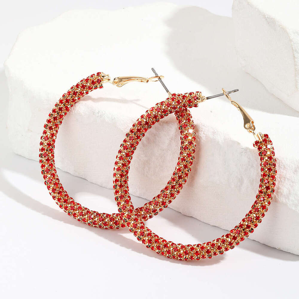5.5cm Starry Sky Dia Copper Claw Chain Welding C-shaped hot HOOP EARRING Earrings