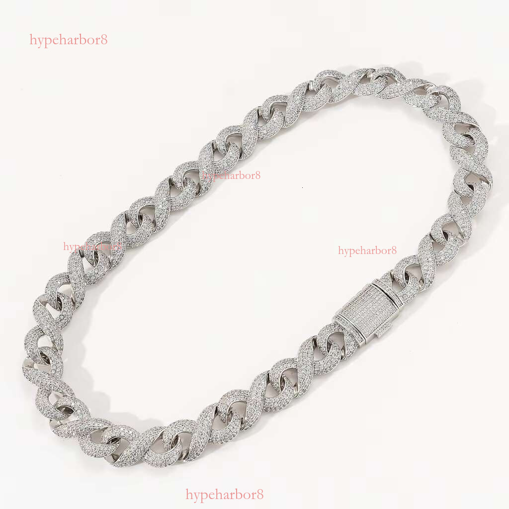 New 15mm Hip Hop Iced Sandstone Stainless Steel Seasonal Sier Cuban Men's Chain