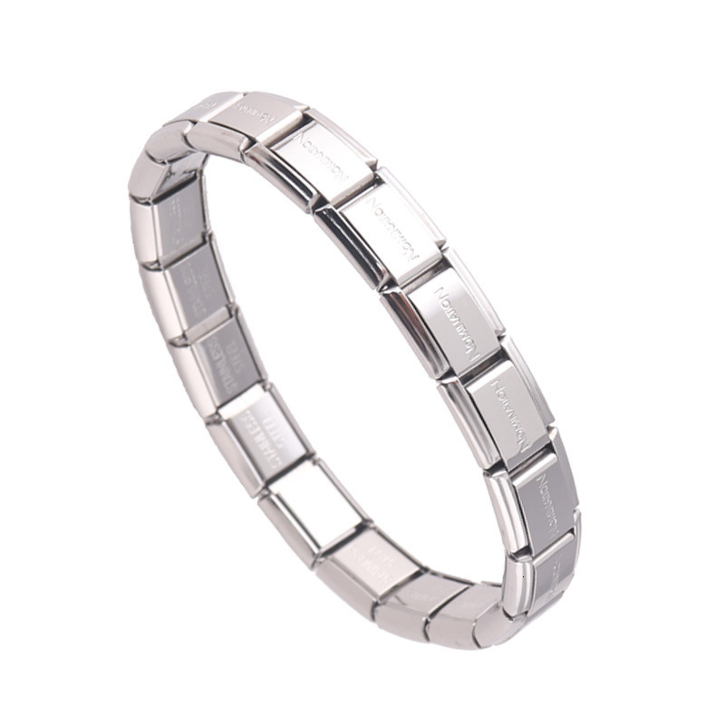 Stainless steel elastic fashion bracelet adjustable personality, domineering men and women's bracelet, engraved with words as a souvenir