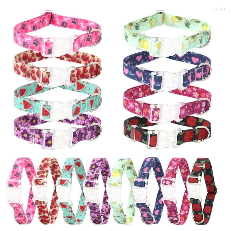 Update Colorful Vacation Pet Collar Durable Webbing Necklace For Small Large Dog Waterproof Adjustable Buckle Soft Collars Supplies
