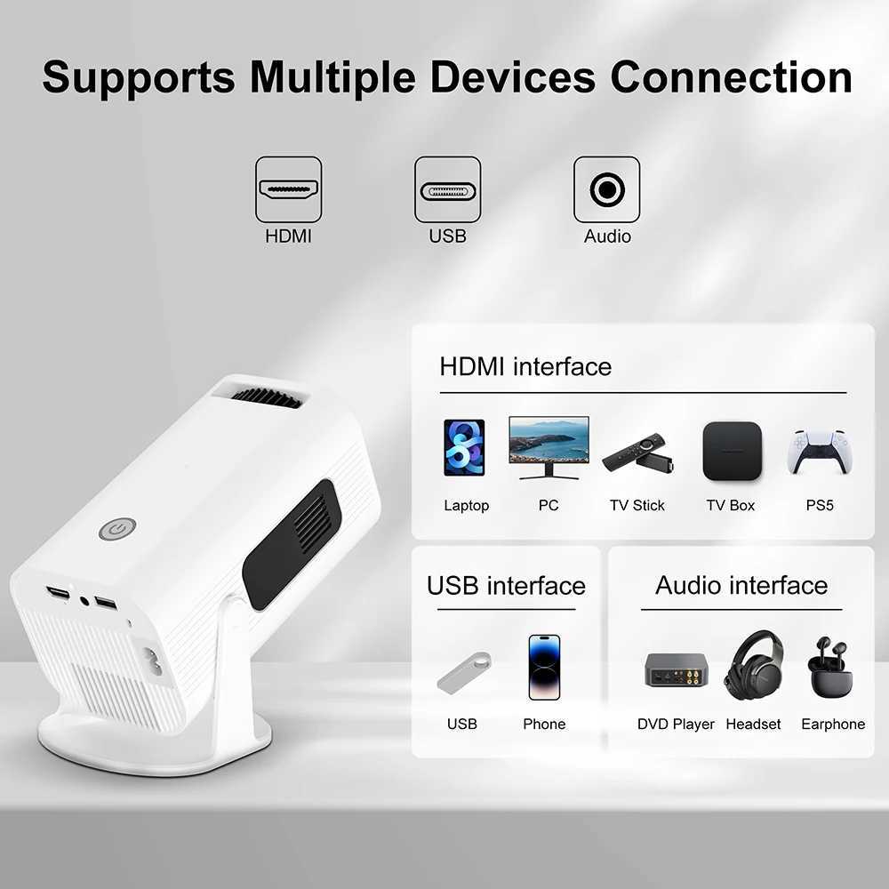 Salange P330 Portable Mini Projector 720P 1080P 4K 8K Support Android 11 300ANSI Wifi6 BT5.0 Auto Keystone 270 Free Projection X250407