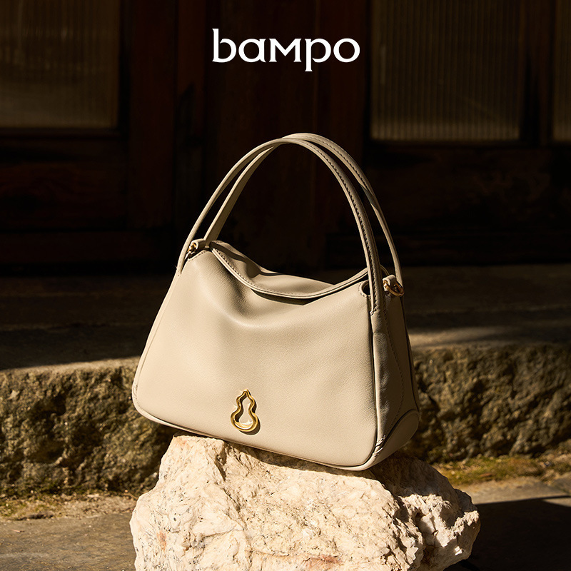 BAMPO Half Slope Perfect Head Layer Cowhide Small Basket Women's 2025 Spring New Handheld Crossbody Bag