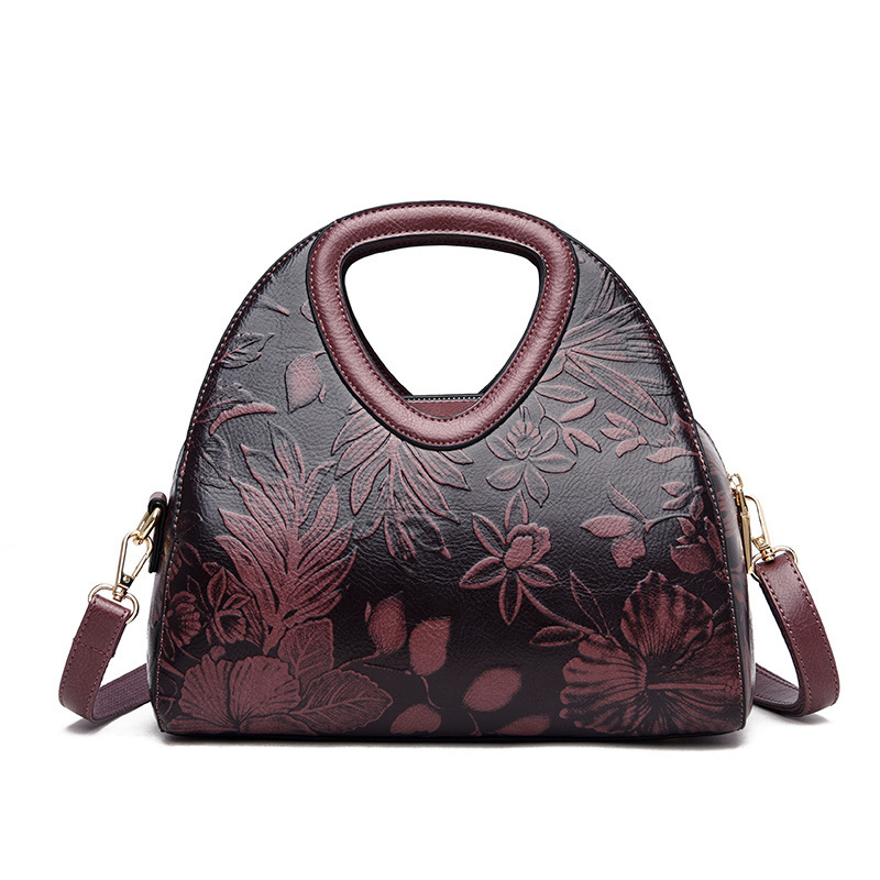 Ethnic Style Handbag Women's Retro Fashion PU Leather Dumpling Bag Single Shoulder Crossbody Designer Bag