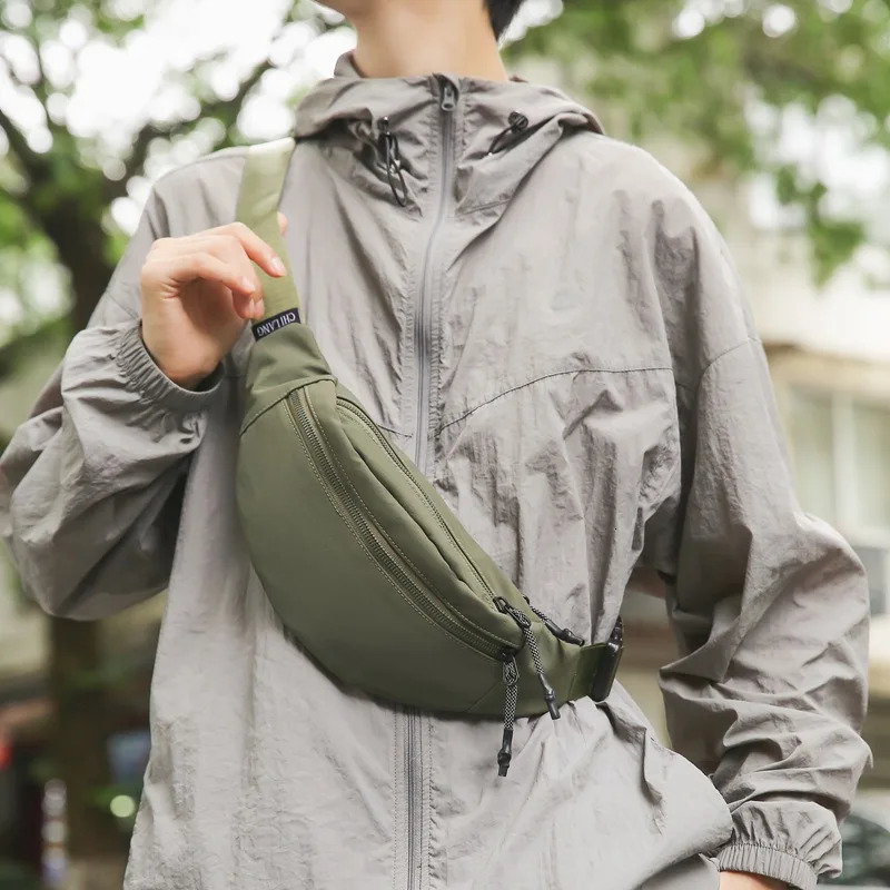 Outdoor multifunctional leisure sports hip-hop bag mens pink purple cross body bag tactical technology clothing style Fanny bag 250402