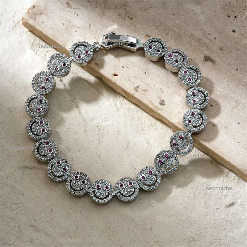 Designer jewelry Design Sterg Sier Bangle Vvs Moissanite Dia Fine Jewelry Smile Tennis Chain Bracelet for Men and Women dnlan
