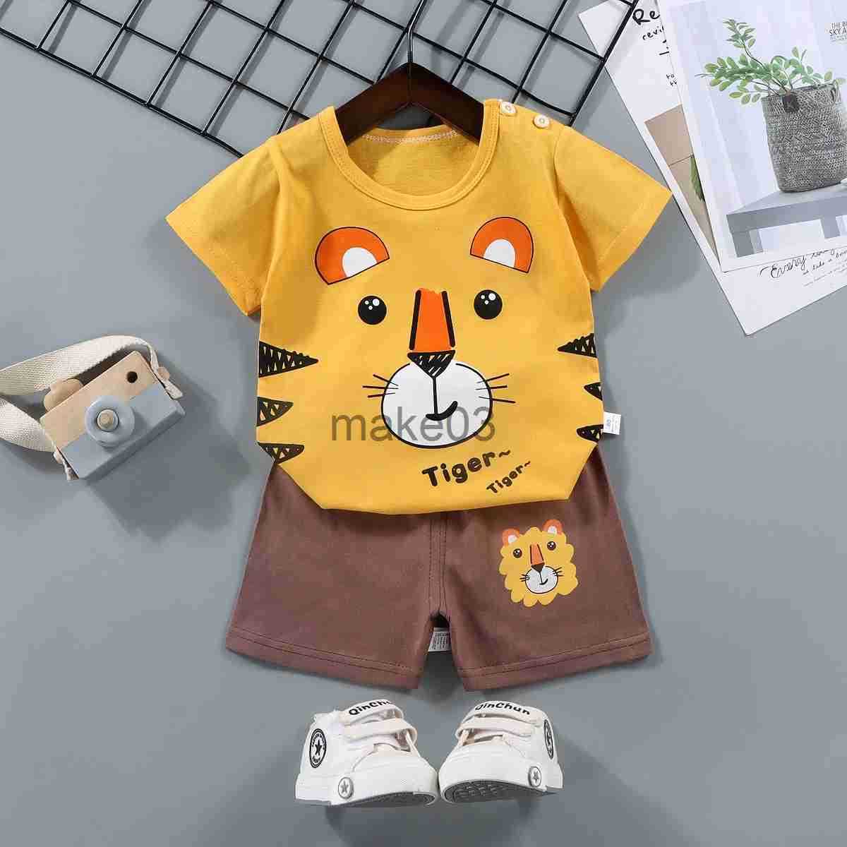 Childrens mothers childrens boys and girls T-shirts 2PCS summer cotton short sleeves baby clothing toddler set J250403