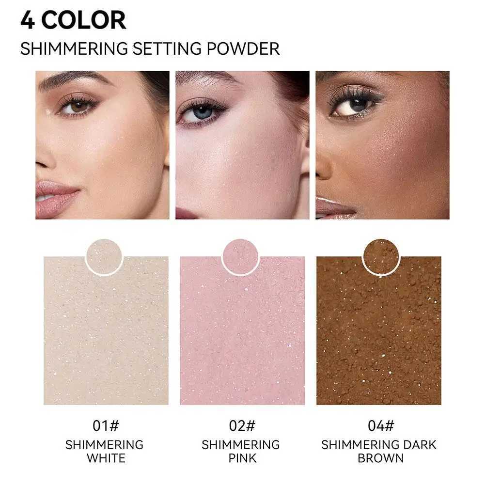 MLSMILE shimmer loose set powder oil control hidden hole durable concealer face powder pearl matte face makeupXJ250407