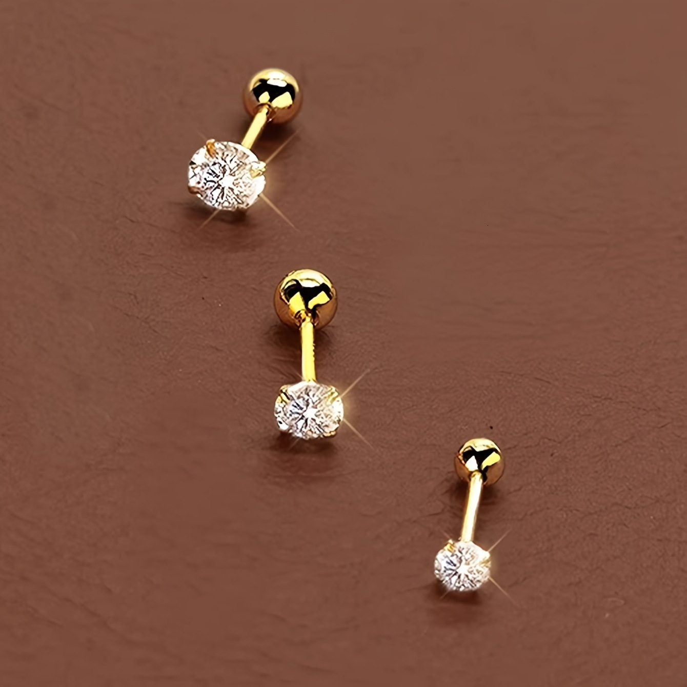 Top Source New Sparkg Zircon Inlaid with Gold Plated Stainless Steel Women's Earrings, and Accessories