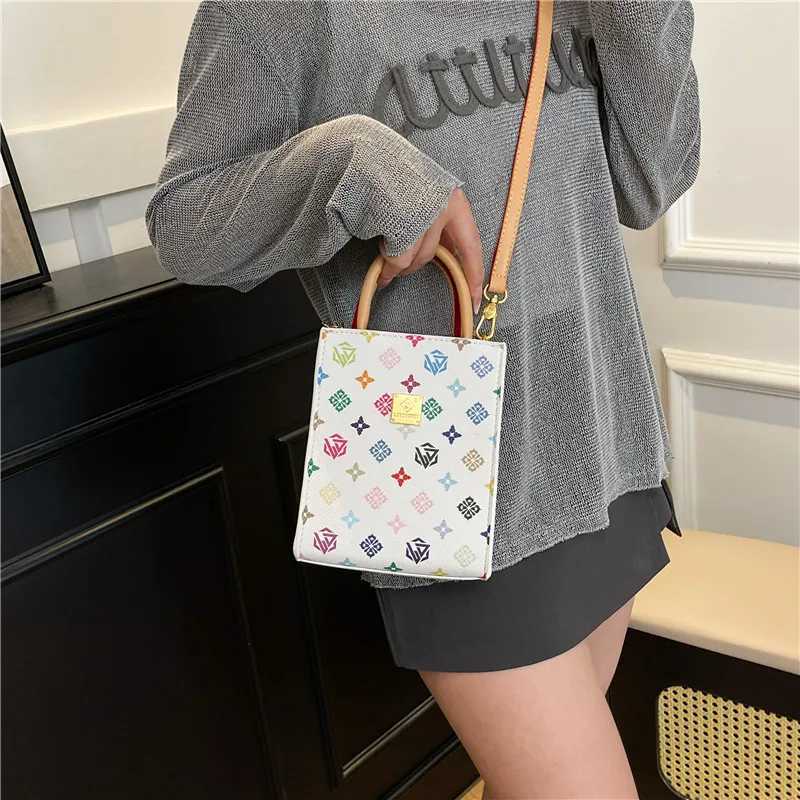2025 Spring Summer Monogram Tote Bag for Women Korean-Inspired Adjustable Crossbody Strap Shoulder Purse with Top HandleW251106