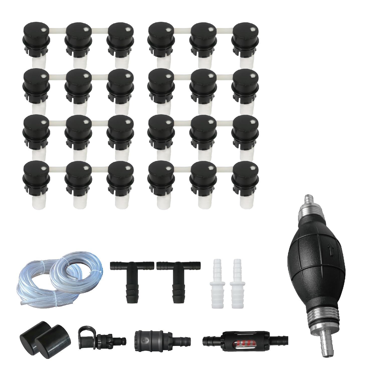 48V Forklift Battery Watering System, Golfcart Battery Watering Filler - Plug Type Valves (24 Cells)