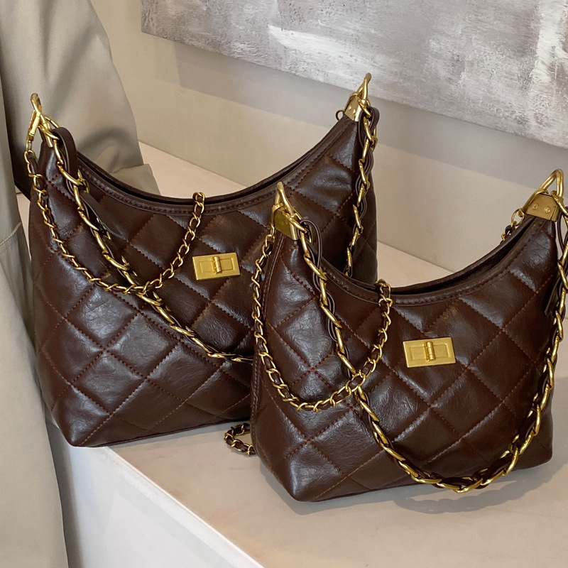 2025S Designer Women S Bag Underarm Pleated For Women New Korean Version Chain Fashion Diamond Grid Large Capacity Single Shoulder Women S Bag