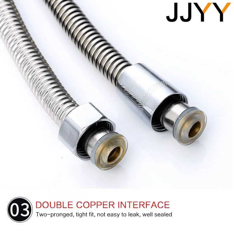 Stainless Steel Shower Hose 15M 2M ible Thick Silicone High Pressure Resistant Bathro Faucet Hose Y251107