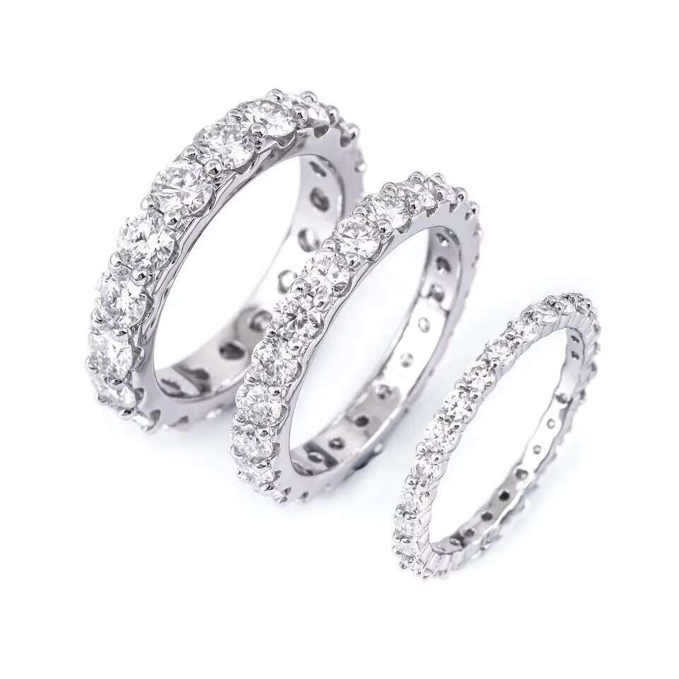 VVS Moissanite Jewelry With GRA Certificate Luxury 925 Wedding Band Diamond Ring White Gold Plated Fine Jewelry Ring for Women