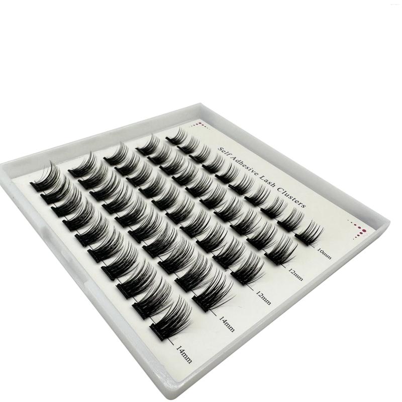 False Eyelashes Nuo Ribbon Self Adhesive Cluster Lashes Press On No Glue Needed Pre-bond Reusable Glueless Pre-Glued Lash Extension Private