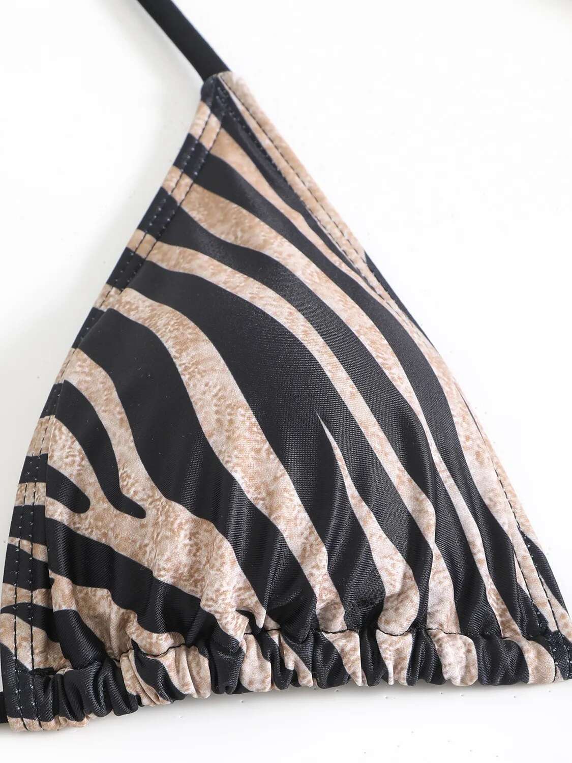Dongdumaoyi Sexy Coffee Zebra Print Bikini Set Women Push Up Striped Tie Side Thong Swimsuit Brazilian Bathing Suit Holiday Swimwear