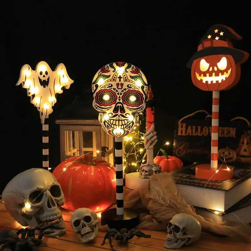LED Halloween Night Light Waterproof Battery Power Pumpkin Ghost Ambiance Light Outdoor Garden Bedroom Festival Party Decor Prop W251107