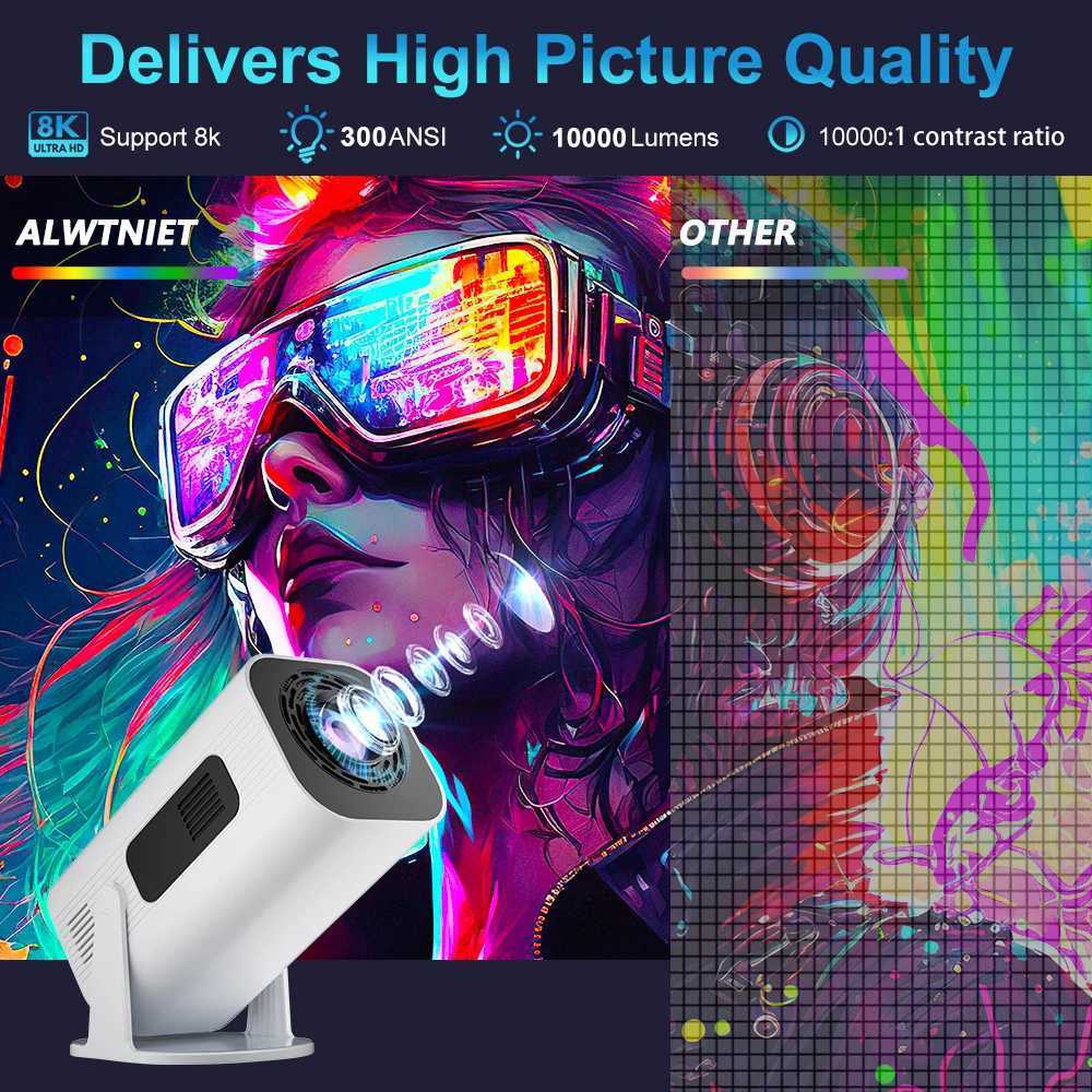 Salange P330 Portable Mini Projector 720P 1080P 4K 8K Support Android 11 300ANSI Wifi6 BT5.0 Auto Keystone 270 Free Projection X250407